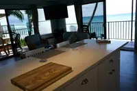The full kitchen at unit 711, Maui Sands Seaside
